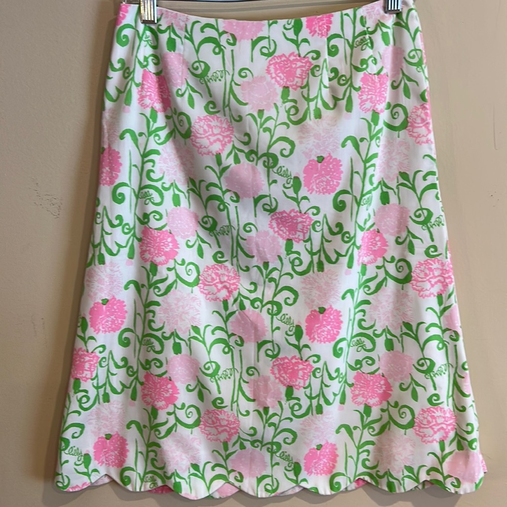 Vintage The Lilly Lilly Pulitzer White Floral Skirt Sz S